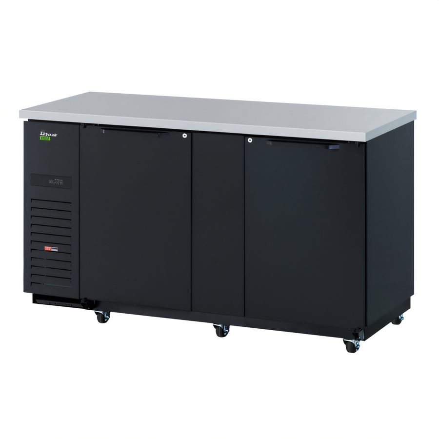 Product image #1 for Turbo Air Super Deluxe 2-Section Back Bar Cooler with Solid Doors, 69 Inch, 23 Cu. Ft.