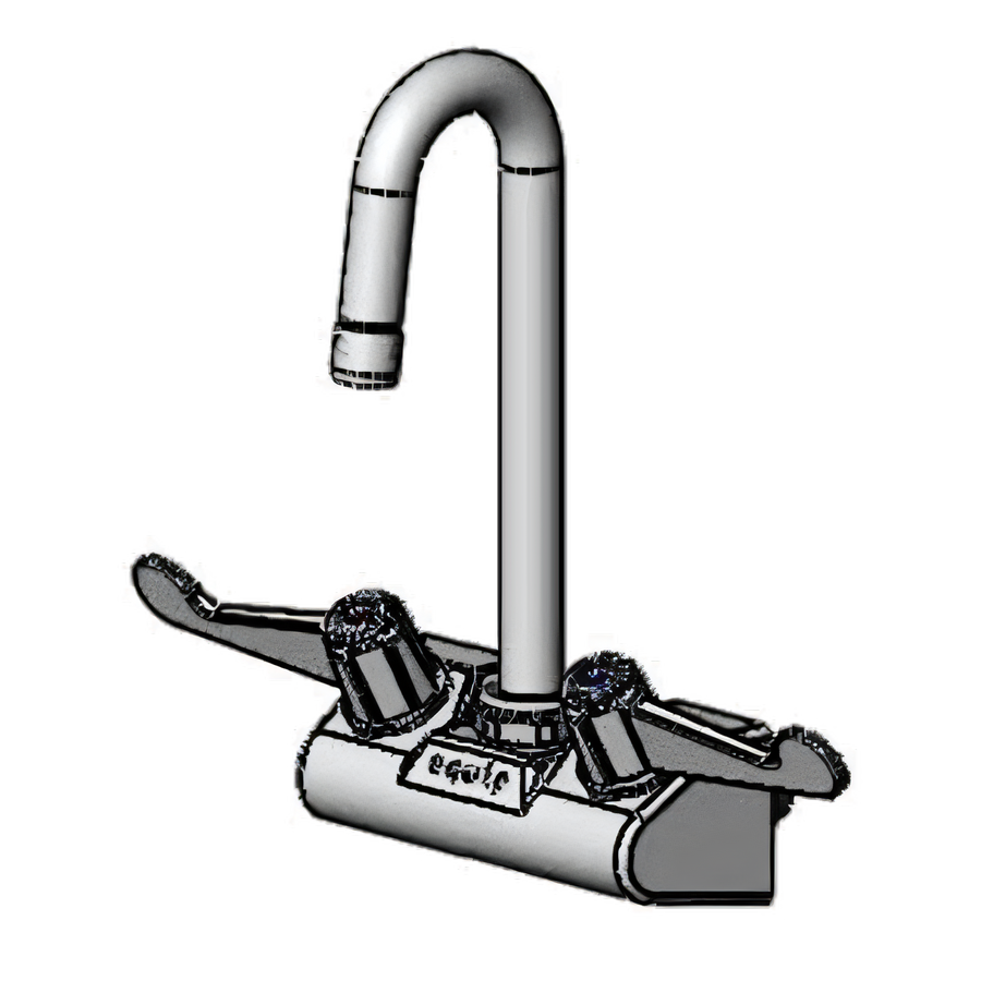 Product image #1 for equip 4-Inch Wall Mount Low-Lead Mixing Faucet with 3-Inch Swivel Gooseneck and Wrist Handles