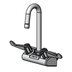 Thumbnail image #1 for equip 4-Inch Wall Mount Low-Lead Mixing Faucet with 3-Inch Swivel Gooseneck and Wrist Handles