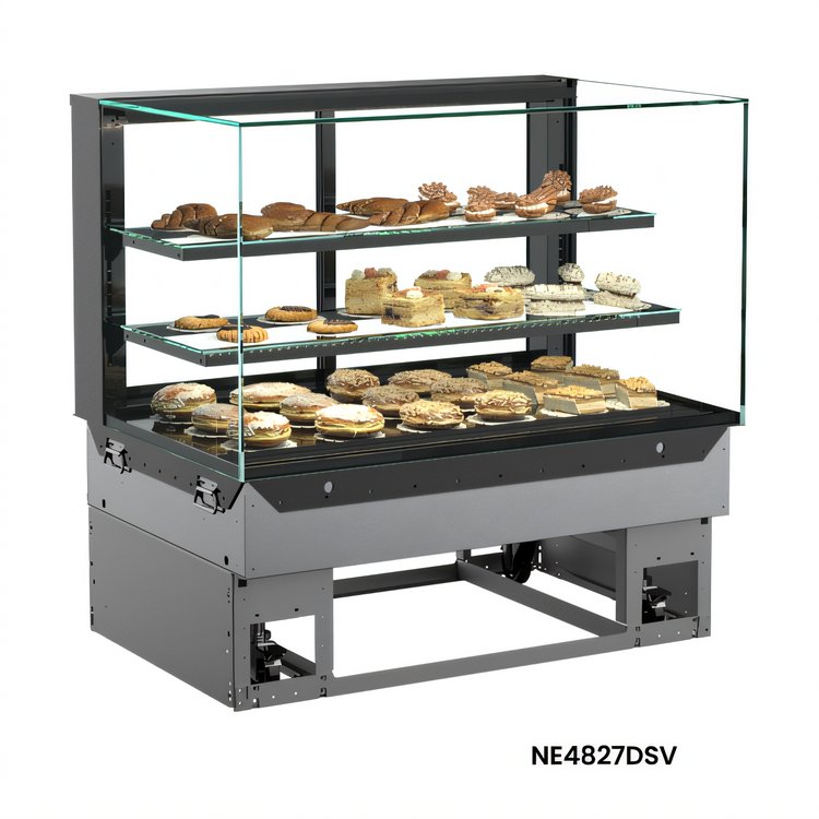 Product image #1 for Reveal Full Service Non-Refrigerated Slide-In Counter Case with Glass Ends and Rear Sliding Doors, 35-3/4 Inch Wide