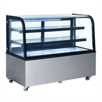 Omcan USA 60-Inch Countertop Dry Bakery Display Case with Curved Glass Front