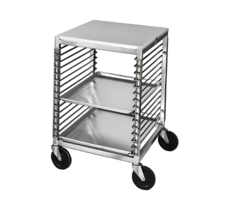 Product image #1 for Single Section End-Load Welded Aluminum Bun Pan Rack with Poly Work Top, 15 Pan Capacity
