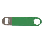 Thumbnail image #1 for Spill-Stop 13-354 Bottle Opener, 7" Length, Bright Chrome Finish with Green Vinyl Coating