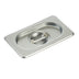 Thumbnail image #1 for Winco 1/9 GN Solid Flat Steam Table Pan Cover with Handle, 18/8 Stainless Steel