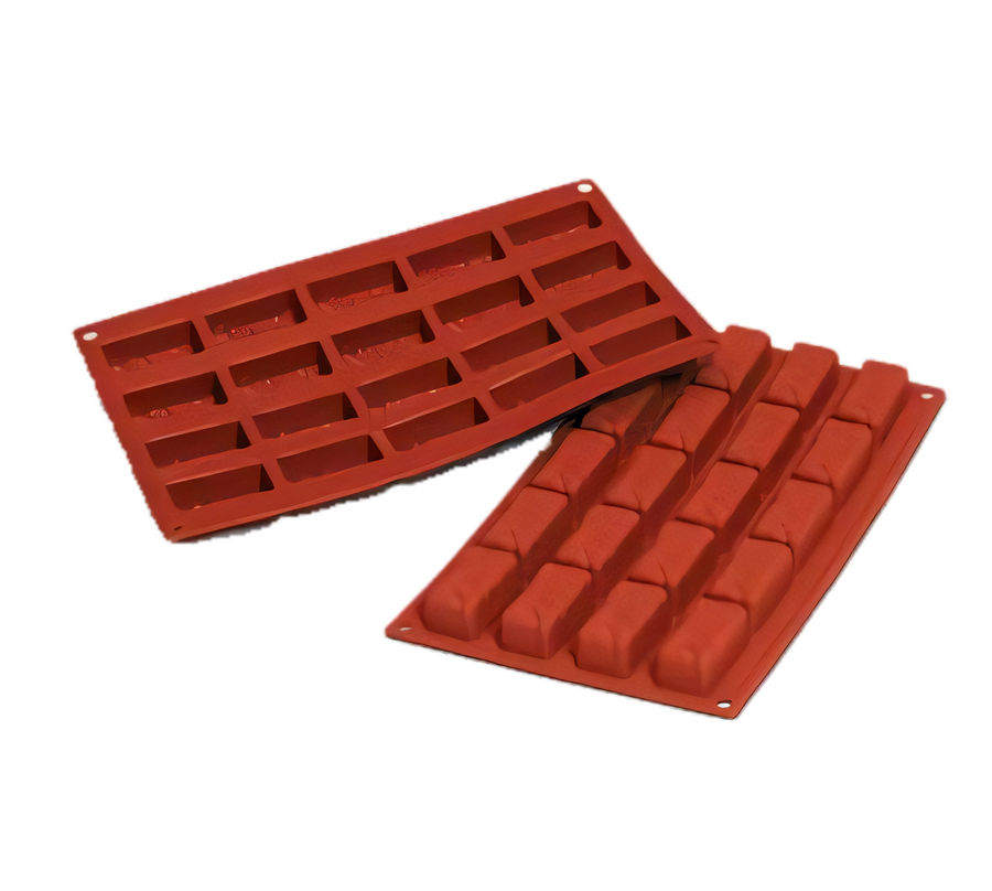 Product image #1 for Silikomart SF060 Red Silicone Nougat Mold, 20 Cavities