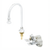 Thumbnail image #1 for T&S Brass Floor-Mounted Double Pedal Valve with 5-13/16 Inch Swivel Gooseneck and 2.2 GPM Rosespray Outlet