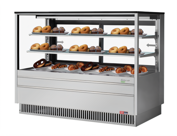 Product image #1 for Turbo Air 72.5-Inch Bakery Dry Case with Straight Glass Front and Sliding Rear Doors