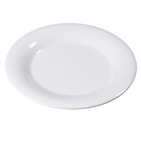 Sierrus™ 10-1/2 Inch White Melamine Wide Rim Dinner Plate