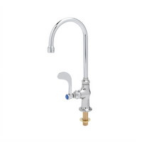 Single Pantry Deck-Mount Swivel/Rigid Gooseneck Faucet with Wrist Action Handle