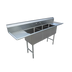 Thumbnail image #1 for 75-Inch Heavy-Duty Stainless Steel Three-Compartment Sink with Double Drainboards