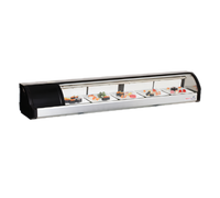 Everest Refrigeration 71-Inch Countertop Curved-Glass Sushi Case with Left-Mounted Self-Contained Refrigeration