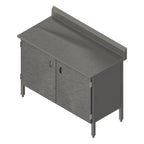Thumbnail image #1 for John Boos EBHS6R5-2436 Enclosed Base Work Table with Hinged Doors, 36 x 24 Inch, 16-Gauge 300 Series Stainless Steel Top, 5-Inch Backsplash
