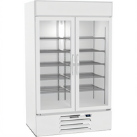 Beverage-Air MarketMax 2-Section Reach-In Glass Door Refrigerated Merchandiser, 40.2 Cu. Ft., White, Bottom-Mounted