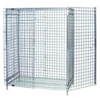 Thumbnail image #1 for Quantum 2436-63SEC Stationary Chrome Wire Security Cage, 36"W x 24"D x 63"H, with 2 Shelves and Locking Doors