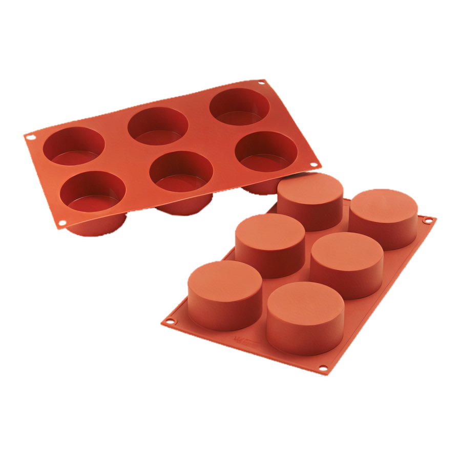 Product image #1 for Silikomart Siliconflex 6-Cavity Cylinder Silicone Baking Mold, 4-1/2 oz Each