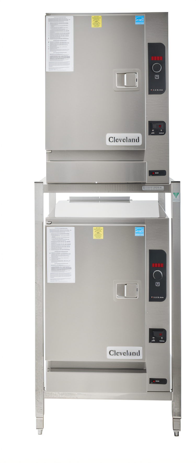 Product image #1 for Cleveland SteamChef 6 Double-Stacked Boilerless Gas Convection Steamer with Equipment Stand