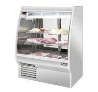 Migali Competitor Series® Full-Service Double-Duty Curved Glass Refrigerated Deli Display Case, 36.3