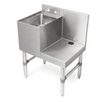 Thumbnail image #1 for John Boos UBBS-1824 Freestanding Stainless Steel Underbar Blender Station with Right-Side 12-Inch Shelf and Dump Sink, 24 x 18 Inches