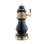 Thumbnail image #1 for Perlick Corporation 4054BL3B Countertop Glycol-Cooled Draft Beer Tower, 3-Faucet, Blue Ceramic with Polished Brass Collar