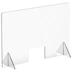 Thumbnail image #1 for Winco ACSS-4832W Clear Acrylic Countertop Sneeze Guard with 12 x 8 Inch Pass-Through Window, 48 x 32 x 14 Inches