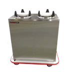 Thumbnail image #1 for Carter-Hoffmann (Middleby) EPDHT2S10 2-Silo Enclosed Heated Plate Dispenser Cart for 10-Inch Round Plates, Stainless Steel, 120V