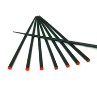 Japanese-Style Black Chopsticks with Red Lacquer End, 9-3/4 Inch