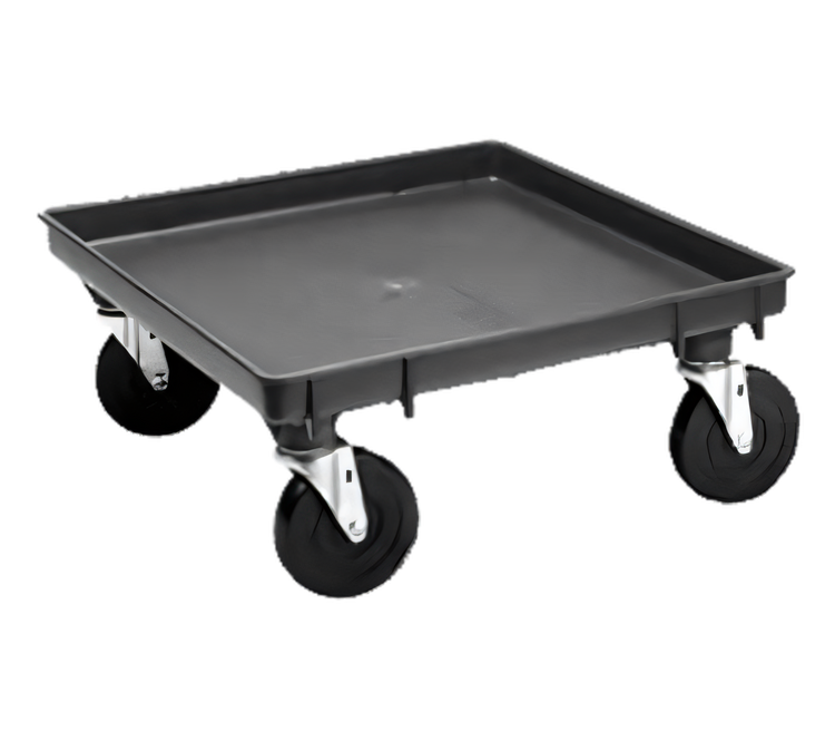 Product image #1 for Rack-Master 21 x 21 Inch Recycled Black Rack Dolly Base with 5-Inch Casters, No Handle
