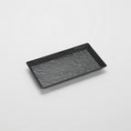 Thumbnail image #1 for American Metalcraft FSMEL19 Rectangular Black Faux Slate Melamine Serving Tray, 14 x 7.5 x 1.5 in. Case of 18