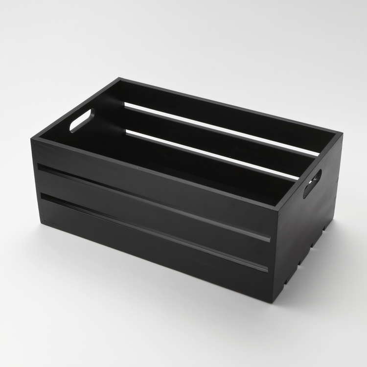 Product image #1 for American Metalcraft Full-Size Rectangular Wooden Serving Crate, Black