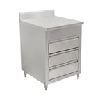 Thumbnail image #1 for John Boos 4CD4R5-3030 3-Tier Stainless Steel Drawer Cabinet with 5" Backsplash and Three 15" x 20" Drawers