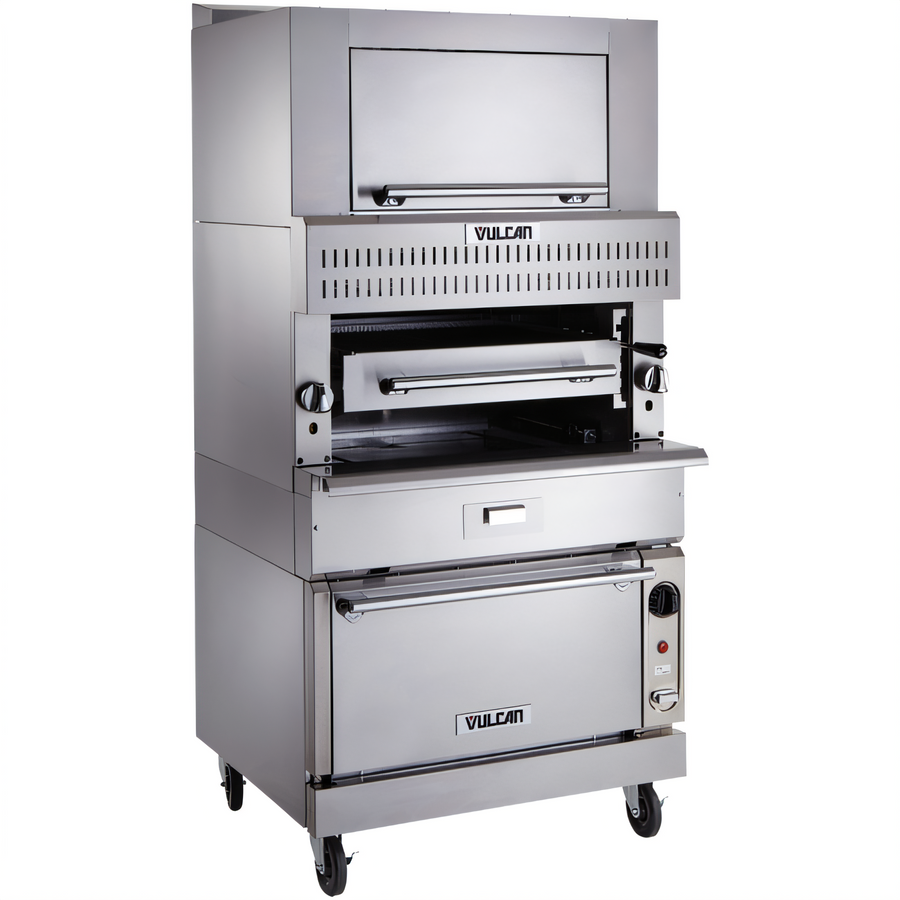 Product image #1 for Vulcan V Series Heavy Duty Range Match Gas Single-Deck Infrared Deck Broiler with Cabinet Base