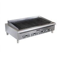 Black Diamond 48-Inch Heavy Duty Radiant Gas Countertop Charbroiler, 8-Burner