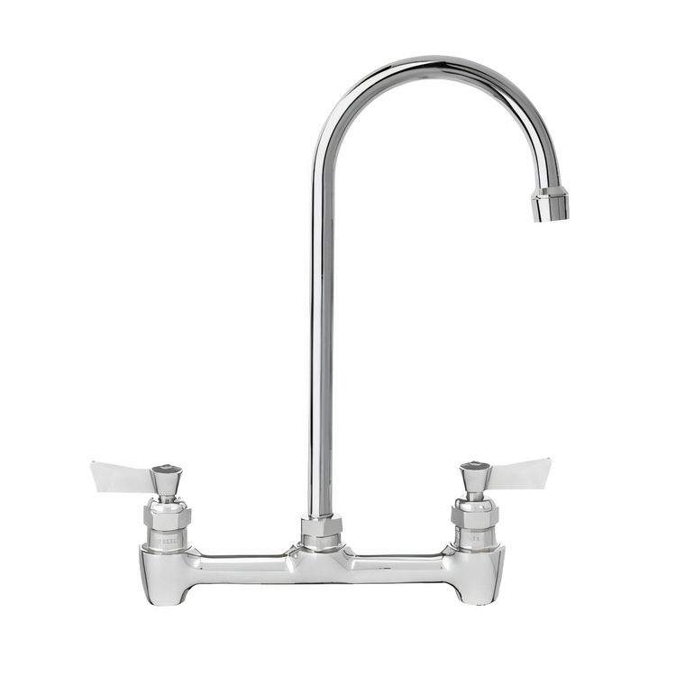 Product image #1 for Fisher 8-Inch Center Backsplash Mount Commercial Faucet with 6-Inch Gooseneck Swivel/Rigid Spout