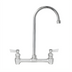 Thumbnail image #1 for Fisher 8-Inch Center Backsplash Mount Commercial Faucet with 6-Inch Gooseneck Swivel/Rigid Spout