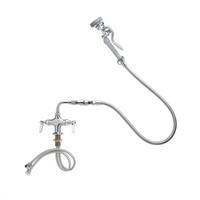 T&S Brass Single-Hole Deck-Mount Pre-Rinse Mixing Faucet Kit with 60-Inch Hose and Vacuum Breaker