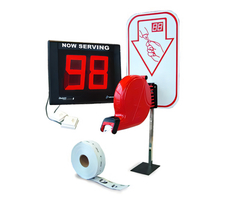 Product image #1 for Turn-O-Matic Take-A-Number Ticket Dispenser System with LED Display and Counter Stand