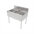 Thumbnail image #1 for Top Shelf Three-Compartment Underbar Multi-Tank Sink Unit, 36 x 24 Inches, Stainless Steel, with Backsplash