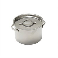 American Metalcraft 8 oz Round Stainless Steel Mini Pot with Lid