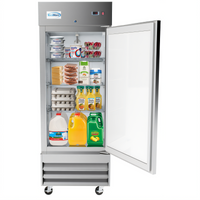 KoolMore 29-Inch One-Section Reach-In Refrigerator, 15.5 Cu. Ft., Bottom-Mount, Stainless Steel, Solid Door