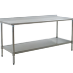 Thumbnail image #1 for Eagle Group Deluxe UT30120SEB Stainless Steel Work Table, 120 x 30 in, 16-Gauge 300 Series Top, Adjustable Undershelf, Rear Upturn
