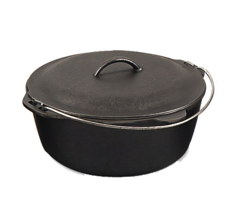 Product image #1 for Alegacy Cast Iron Round Dutch Oven with Lid and Carry Handle, 7 Qt., 12-Inch, Black