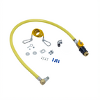 Thumbnail image #1 for T&S Brass HG-4C-48G-SEL 48-Inch Plastic-Coated Stainless Steel Gas Appliance Connector Hose with Quick Disconnect and Restraining Kit