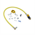 Thumbnail image #1 for T&S Brass 48-Inch Plastic Coated Stainless Steel Gas Appliance Connector Hose with Quick Disconnect Valve and Restraining Cable Kit