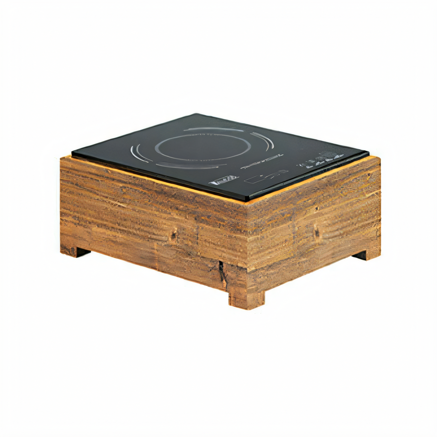 Product image #1 for Madera Rustic Pine Square Glass-Top Countertop Commercial Induction Cooktop, 1 Burner