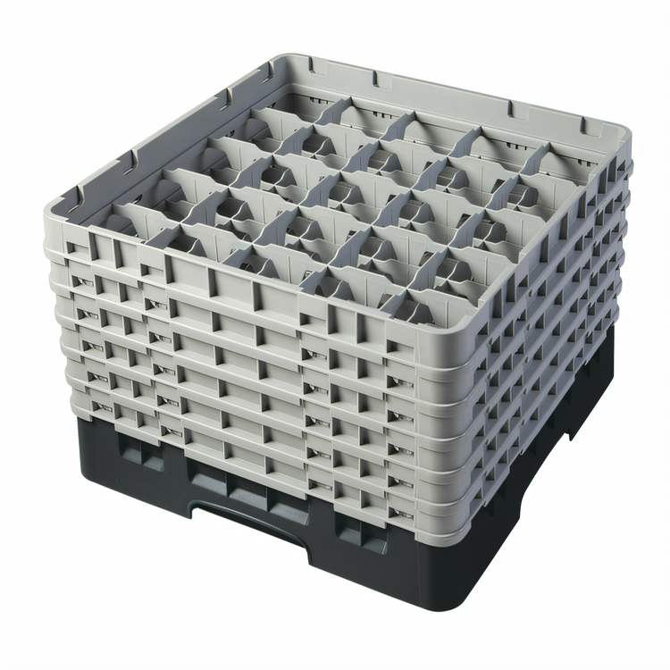 Product image #2 for Cambro Camrack Full Size 25-Compartment Glass Rack, Black, 11-3/4 Inch High