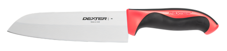 Product image #2 for Dexter® 360™ 7-Inch Stamped Santoku Knife with Red Polypropylene/Santoprene Handle