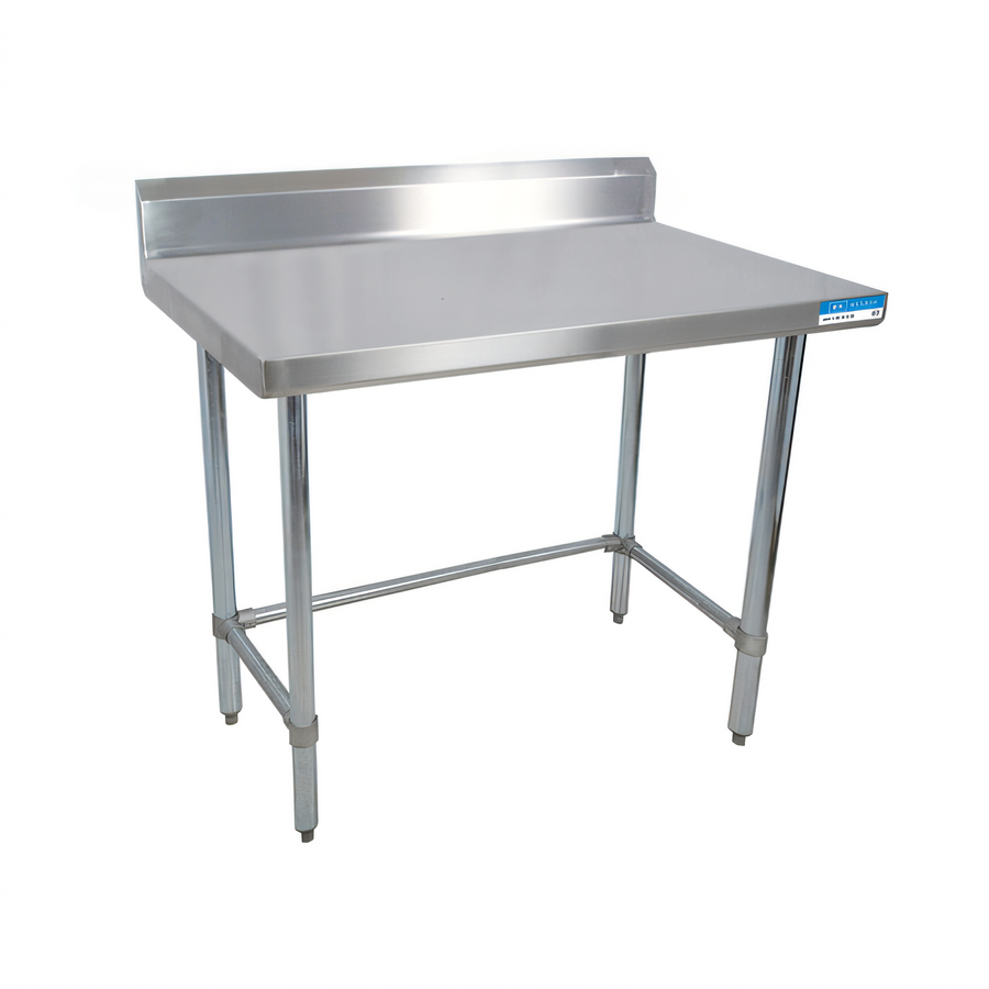 Product image #1 for BK Resources 48 x 24-Inch Open Base 18-Gauge Stainless Steel Work Table with 5-Inch Backsplash