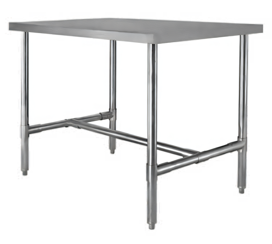 Product image #1 for Klinger's Trading HST2448 Heavy Duty Stainless Steel Work Table, 48 x 24 x 36 Inches, 18-Gauge 430 Top, Open H-Base
