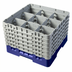 Thumbnail image #2 for Cambro Camrack® Full-Size 9-Compartment Glass Rack with 6 Soft Gray Extenders, Navy Blue