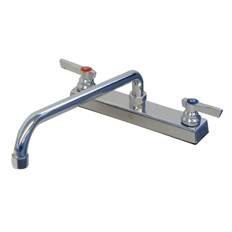 Product image #1 for Advance Tabco K-129 Heavy Duty Deck-Mounted Manual Faucet with 14-Inch Swing Spout
